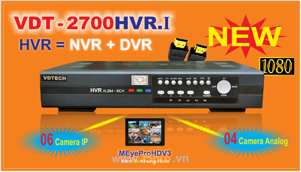 Đầu ghi hình 6 kênh VDTech VDT-2700HVR.I