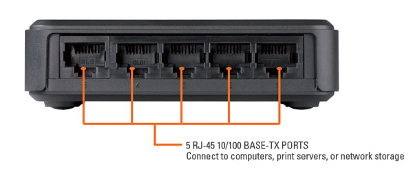 Switch Ethernet  D-link  DES-1005A  5 Port