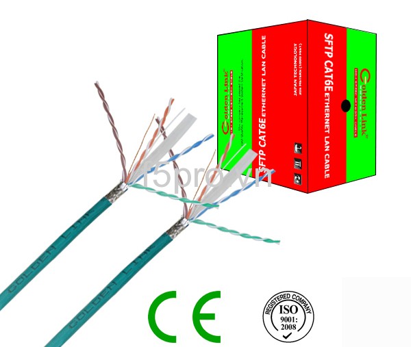 Dây cáp mạng Lan/Internet Golden Link SFTP CAT6 - màu  Xanh Lá