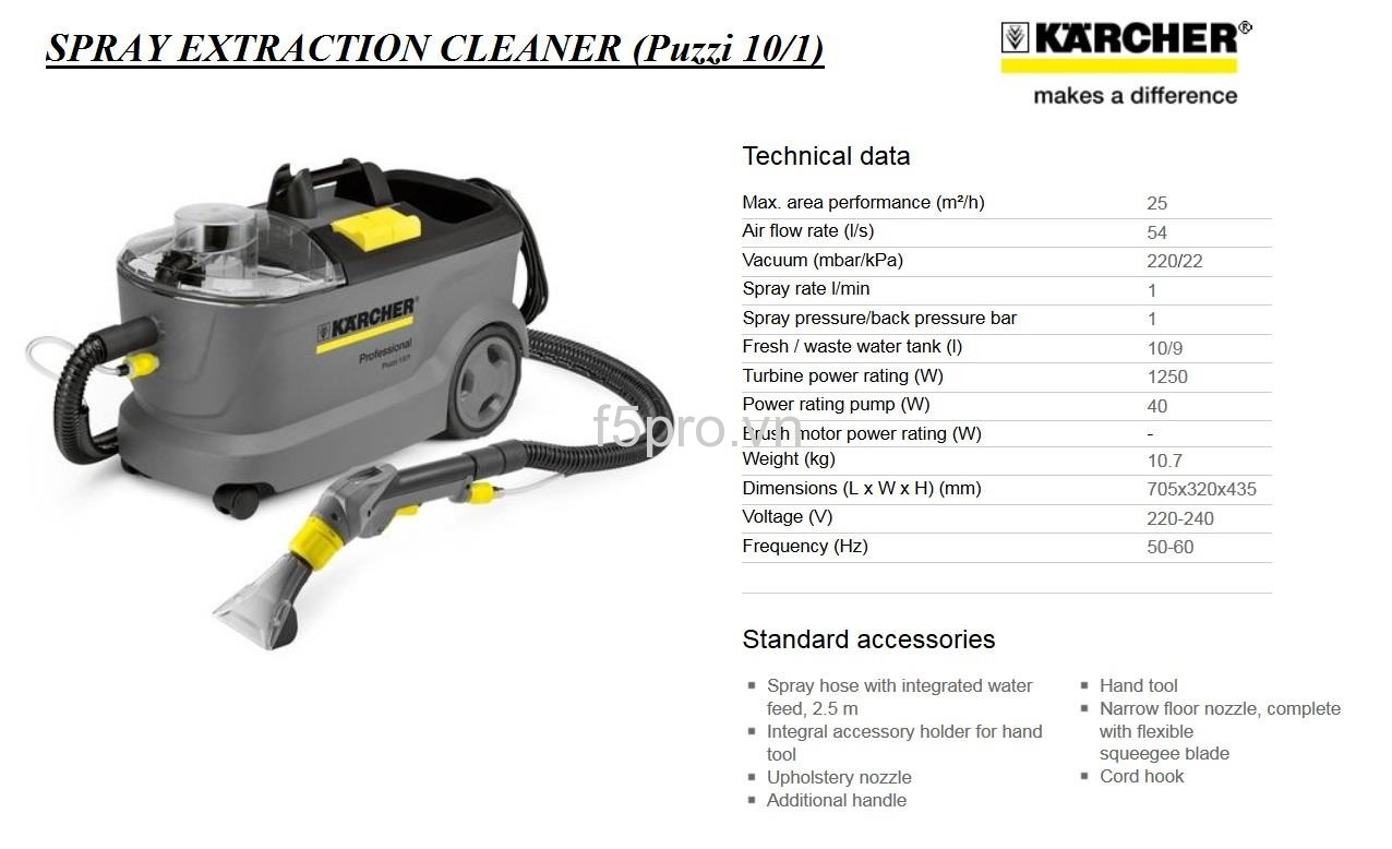 Máy giặt thảm-sofa Karcher Puzzi 10/1 mã 1.100-130.0