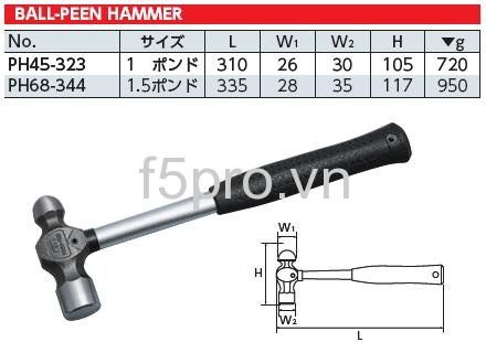 Búa 2 đầu sắt KTC PH45-323 