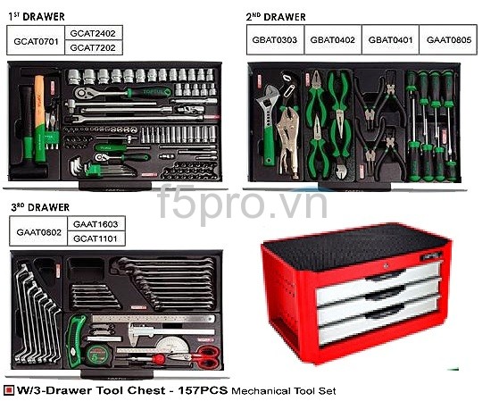 HỘP CHUYÊN DÙNG 3 NGĂN CÓ ĐỒ NGHỀ 157 CHI TIẾT GCAZ0018